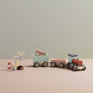 train toy with animal figures