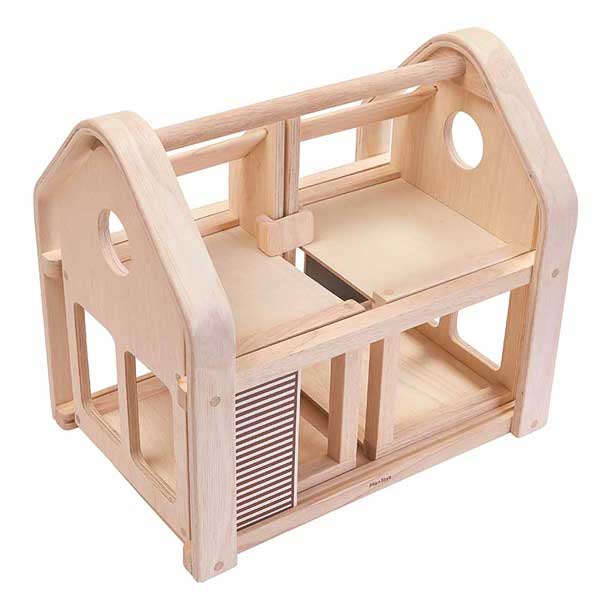 wooden contemporary slide n go doll house