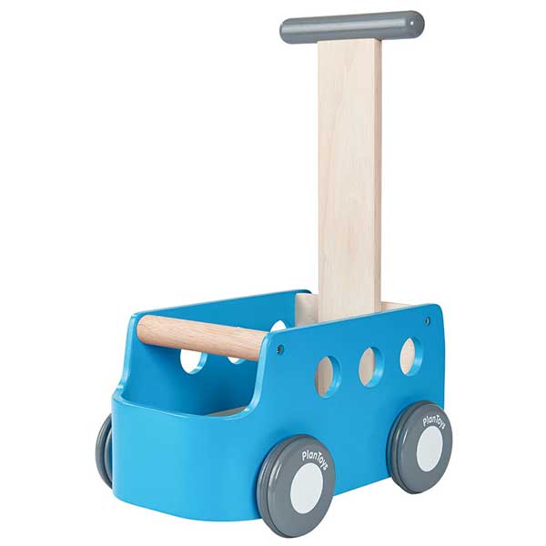 wooden blue walker van