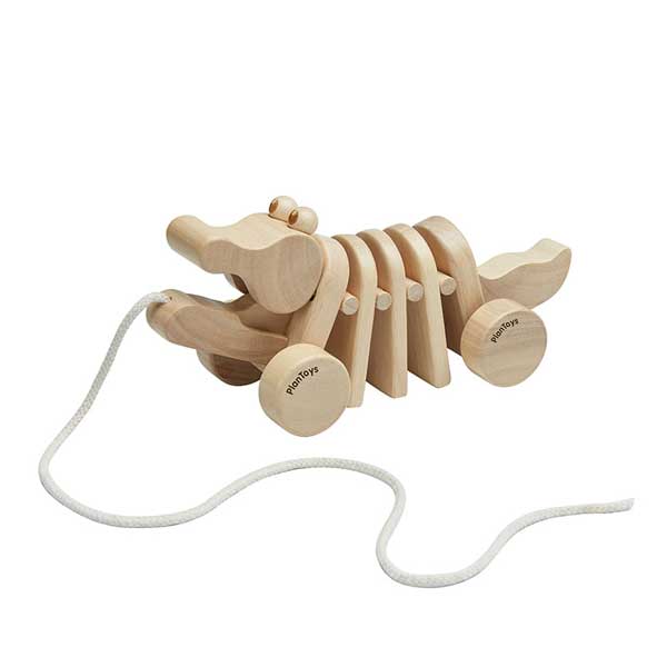 ξύλινος κινούμενος κροκόδειλος  με σκοινί