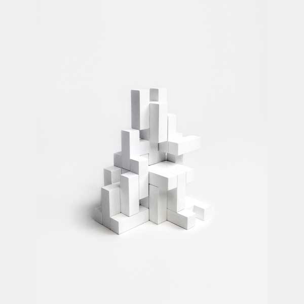 Ξύλινα Η Blocks - λευκή σύνθεση